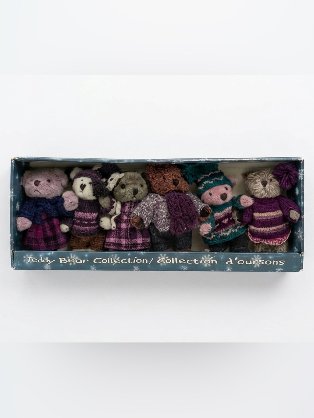 NWT Hugfun Vintage Multicolour 8 In Teddy Bear Collection- Set of 8 Mini Bears